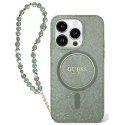 Guess GUHMP16MHGCRELSA iPhone 16 Plus 6.7" zielony/green hardcase IML Glitter With Pearl Strap MagSafe