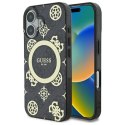 Guess GUHMP16SH4PYEEK iPhone 16 6.1" czarny/black hardcase IML Peony On 4G Background MagSafe