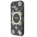 Guess GUHMP16SH4PYEEK iPhone 16 6.1" czarny/black hardcase IML Peony On 4G Background MagSafe