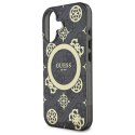 Guess GUHMP16SH4PYEEK iPhone 16 6.1" czarny/black hardcase IML Peony On 4G Background MagSafe