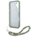 Guess GUHMP16SHCPOFPA iPhone 16 6.1" zielony/green hardcase IML Flowers Allover Electro With Pearl Strap MagSafe