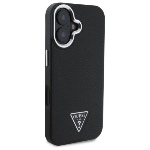 Guess GUHMP16SPGTSPSK iPhone 16 6.1" czarny/black hardcase Grained Triangle MagSafe