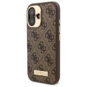 Guess GUHMP16SU4GPRW iPhone 16 6.1" brązowy/brown hardcase 4G Logo Plate MagSafe