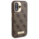 Guess GUHMP16SU4GPRW iPhone 16 6.1" brązowy/brown hardcase 4G Logo Plate MagSafe