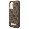 Guess GUHMP16SU4GPRW iPhone 16 6.1" brązowy/brown hardcase 4G Logo Plate MagSafe