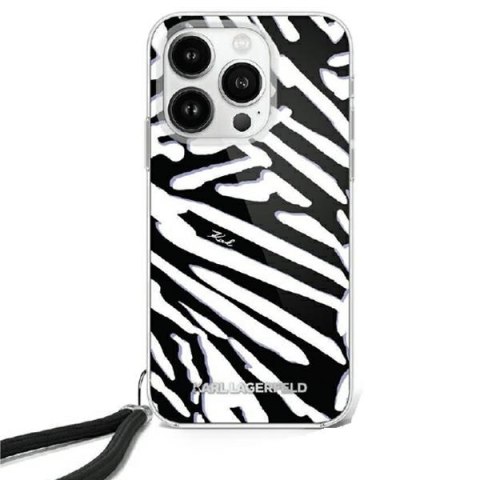 Karl Lagerfeld KLHCP16XHZBPKCCK iPhone 16 Pro Max 6.9" czarny/black hardcase IML Zebra Pattern & Cord