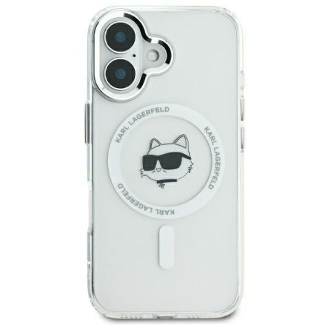 Karl Lagerfeld KLHMP16XHLSCHH iPhone 16 Pro Max 6.9" biały/white hardcase IML Metal Choupette Head MagSafe