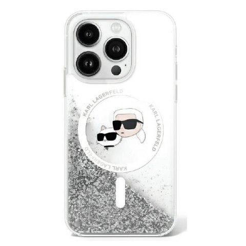 Karl Lagerfeld KLHMP16XLGKCSGH iPhone 16 Pro Max 6.9" hardcase transparent Liquid Glitter Karl&Choupette Head Magsafe