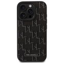 Karl Lagerfeld KLHMP16XPKHPORPK iPhone 16 Pro Max 6.9" hardcase czarny/black Leather Monogram Metal Logo MagSafe