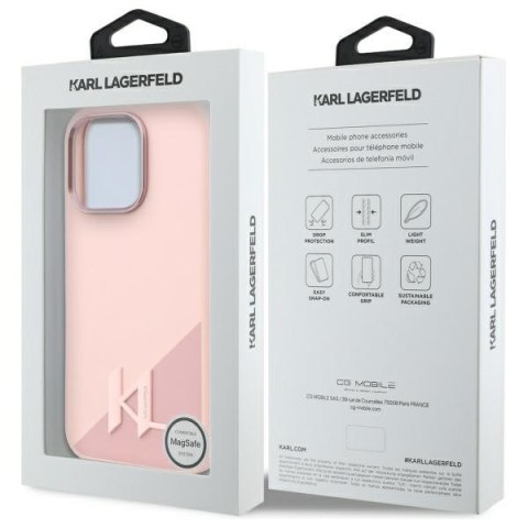 Karl Lagerfeld KLHMP16XSCMKMPCP iPhone 16 Pro Max 6.9" różowy/pink hardcase Silicone Shadow Metal Initial MagSafe