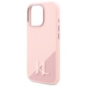 Karl Lagerfeld KLHMP16LSCMKMPCP iPhone 16 Pro 6.3" różowy/pink hardcase Silicone Shadow Metal Initial MagSafe