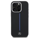 Mercedes MEHMP16X23SUMBK iPhone 16 Pro Max 6.9" czarny/black hardcase Silicone Blue Stripe MagSafe