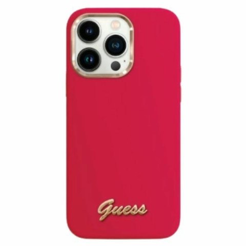 Guess GUHCP16XSMBSLM iPhone 16 Pro Max 6.9" magenta hardcase Silicone Script Metal Logo