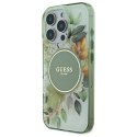 Guess GUHMP16XHFWBDCEN iPhone 16 Pro Max 6.9" zielony/green hardcase IML Flower & Tonal Circle MagSafe