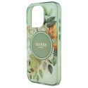 Guess GUHMP16XHFWBDCEN iPhone 16 Pro Max 6.9" zielony/green hardcase IML Flower & Tonal Circle MagSafe