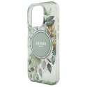 Guess GUHMP16LHFWBRCESN iPhone 16 Pro 6.3" zielony/green hardcase IML Flowers With Pearl Strap MagSafe