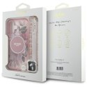 Guess GUHMP16MHFWBRCESP iPhone 16 Plus 6.7" różowy/pink hardcase IML Flowers With Pearl Strap MagSafe