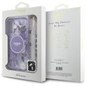 Guess GUHMP16MHFWBRCESU iPhone 16 Plus 6.7" fioletowy/purple hardcase IML Flowers With Pearl Strap MagSafe