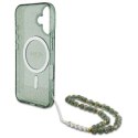 Guess GUHMP16MHGCRELSA iPhone 16 Plus 6.7" zielony/green hardcase IML Glitter With Pearl Strap MagSafe