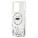 Karl Lagerfeld KLHMP16XLGCHSGH iPhone 16 Pro Max 6.9" hardcase transparent Liquid Glitter Choupette Head Magsafe