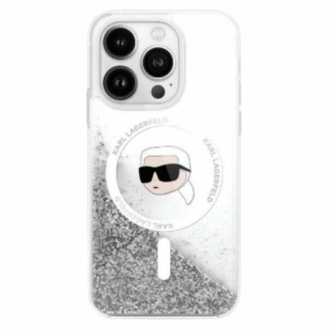 Karl Lagerfeld KLHMP16XLGKISGH iPhone 16 Pro Max 6.9" hardcase transparent Liquid Glitter Karl Head Magsafe