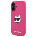 Karl Lagerfeld KLHMP16SSCHPPLF iPhone 16 6.1" fuksja/fuschia hardcase Silicone Choupette Head Print MagSafe