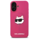 Karl Lagerfeld KLHMP16SSCHPPLF iPhone 16 6.1" fuksja/fuschia hardcase Silicone Choupette Head Print MagSafe