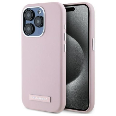 Karl Lagerfeld KLHMP15LPGMSRPP iPhone 15 Pro 6.1" różowy/pink hardcase FW Metal Plate MagSafe