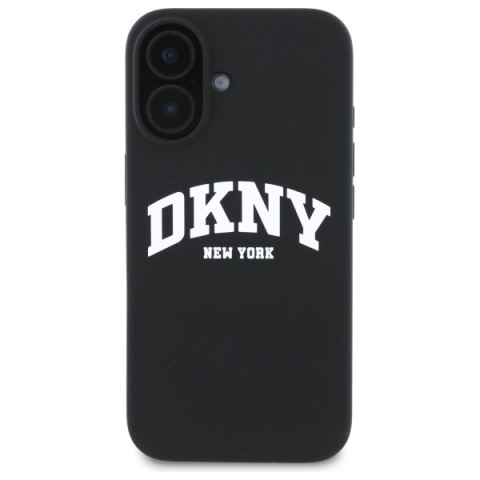 DKNY DKHMP16SSNYACH iPhone 16 6.1" czarny/black hardcase Silicone White Printed Logo MagSafe