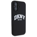 DKNY DKHMP16SSNYACH iPhone 16 6.1" czarny/black hardcase Silicone White Printed Logo MagSafe