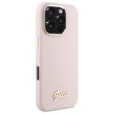 Guess GUHCP16XSMBSLP iPhone 16 Pro Max 6.9" różowy/pink hardcase Silicone Script Metal Logo & Frame