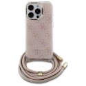 Guess GUHCP16LHC4SEP iPhone 16 Pro 6.3" różowy/pink hardcase Crossbody Cord 4G Print