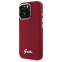 Guess GUHCP16LSMBSLM iPhone 16 Pro 6.3" magenta hardcase Silicone Script Metal Logo