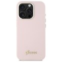 Guess GUHCP16LSMBSLP iPhone 16 Pro 6.3" różowy/pink hardcase Silicone Script Metal Logo & Frame