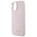 Guess GUHCP16MSMBSLP iPhone 16 Plus 6.7" różowy/pink hardcase Silicone Script Metal Logo & Frame