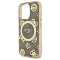 Guess GUHMP16XH4PYEEW iPhone 16 Pro Max 6.9" brązowy/brown hardcase IML Peony On 4G Background MagSafe