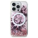 Guess GUHMP16XLFMWTP iPhone 16 Pro Max 6.9" różowy/pink hardcase Liquid Glitter Flower MagSafe