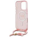 Guess GUHMP16LHCTSGNSP iPhone 16 Pro 6.3" różowy/pink hardcase Crossbody Cord Script MagSafe