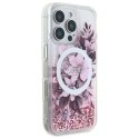 Guess GUHMP16LLFMWTP iPhone 16 Pro 6.3" różowy/pink hardcase Liquid Glitter Flower MagSafe