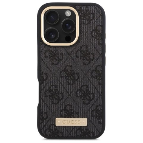 Guess GUHMP16LU4GPRK iPhone 16 Pro 6.3" czarny/black hardcase 4G Logo Plate MagSafe