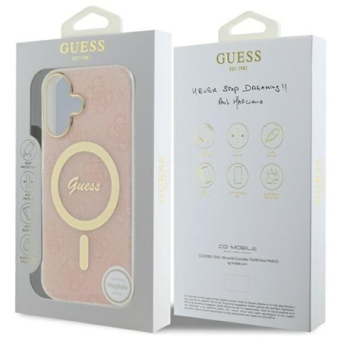 Guess GUHMP16MH4STP iPhone 16 Plus 6.7" różowy/pink hardcase IML 4G MagSafe