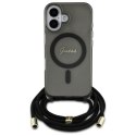 Guess GUHMP16SHCTSGNSK iPhone 16 6.1" czarny/black hardcase Crossbody Cord Script MagSafe