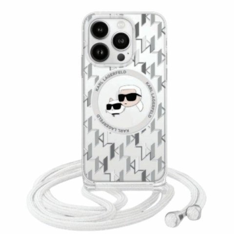 Karl Lagerfeld KLHMP16XHCKCKLCT iPhone 16 Pro Max 6.9" transparent hardcase IML Crossbody Monogram Karl & Choupette Head MagS