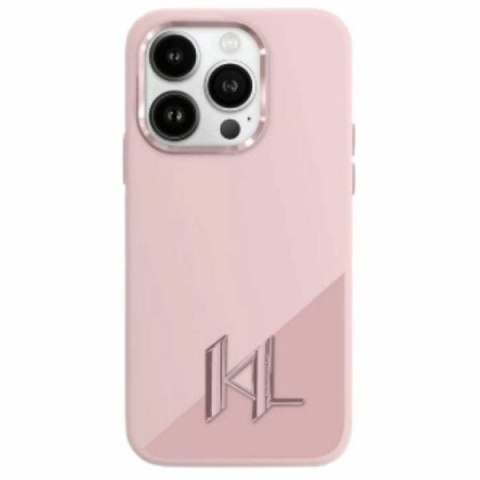 Karl Lagerfeld KLHMP16SSCMKMPCP iPhone 16 6.1" różowy/pink hardcase Silicone Shadow Metal Initial MagSafe