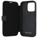 Mercedes MEBKP16X23RBGVK iPhone 16 Pro Max 6.9" czarny/black bookcase Leather Wood Imitation