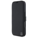 Mercedes MEBKP16L23RBGVK iPhone 16 Pro 6.3" czarny/black bookcase Leather Wood Imitation