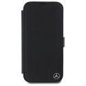 Mercedes MEBKP16L23RBGVK iPhone 16 Pro 6.3" czarny/black bookcase Leather Wood Imitation