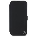 Mercedes MEBKP16S23RBGVK iPhone 16 6.1" czarny/black bookcase Leather Wood Imitation