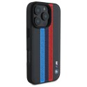 BMW BMHMP16L23PUPTK iPhone 16 Pro 6.3" czarny/black hardcase M Perf. Tricolor Printed Stripes MagSafe