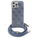 Guess GUHCP16XHC4SEB iPhone 16 Pro Max 6.9" niebieski/blue hardcase Crossbody Cord 4G Print